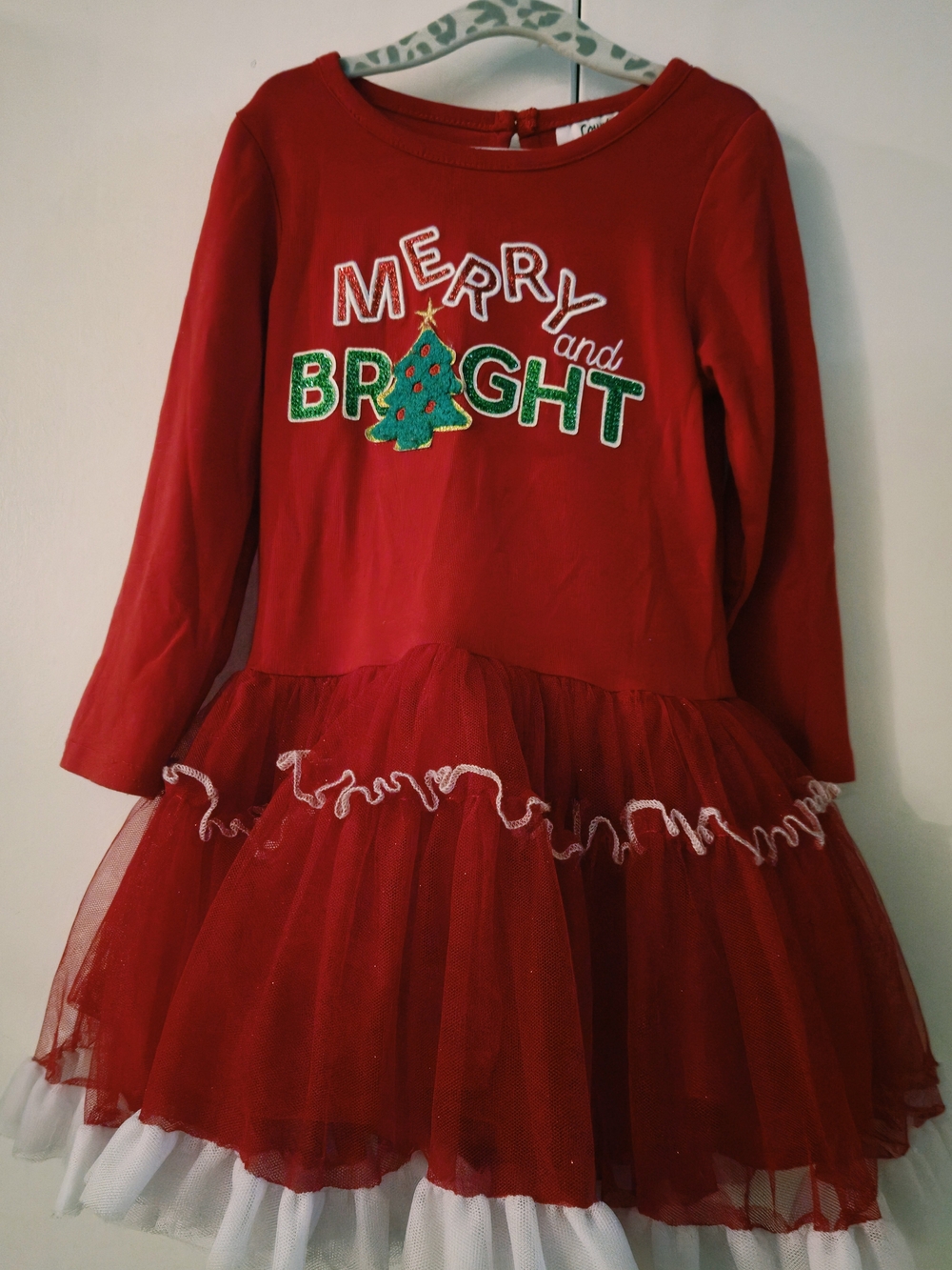 Girls' Red 'Merry and Bright' Holiday Tulle Dress